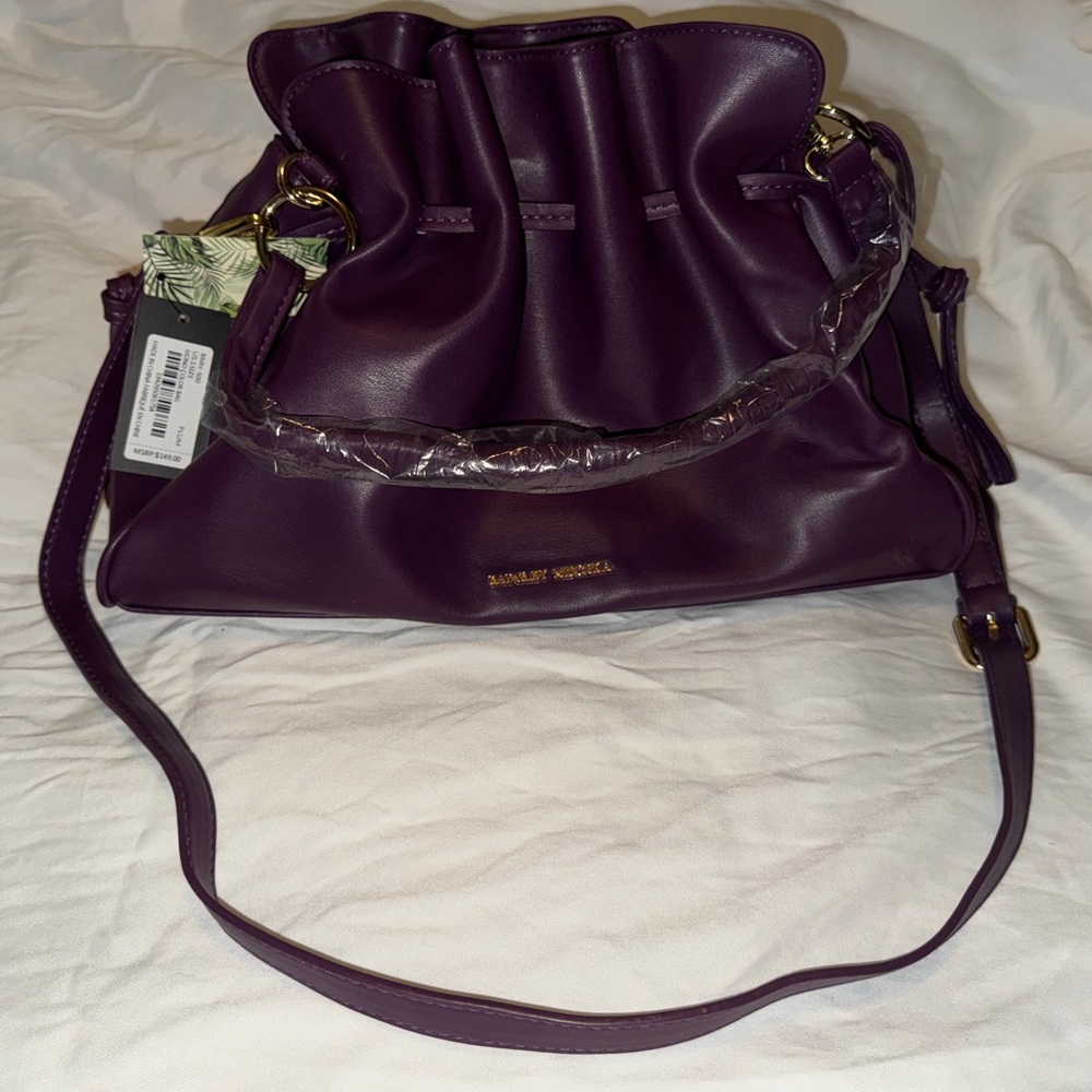 Badgley Mischka Deep Purple (Plum) Shoulder Bag -Includes Shoulder & Hand Straps